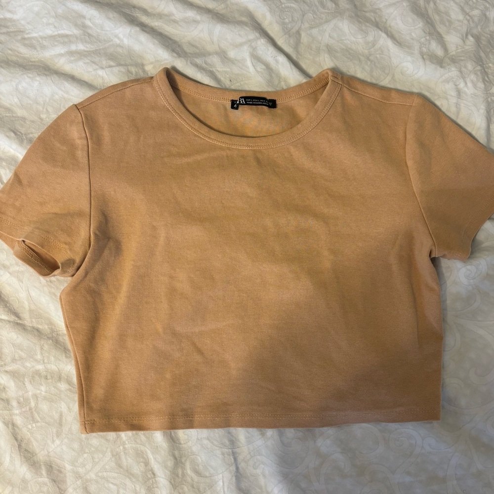 basic zara beige top